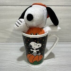 PEANUTS Snoopy Halloween Pumpkin Costume 8" Plush & Coffee Mug 5 x 3.5"